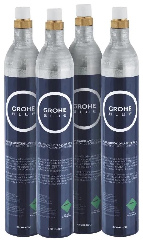 GROHE 40422000 - Бутилка за карбонизация GROHE BLUE 425 g CO2 (4 бр.) неръждаема стомана