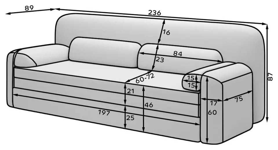 Кафяв разтегателен диван с място за съхранение от рипсено кадифе 236 cm Elioss – ELTAP
