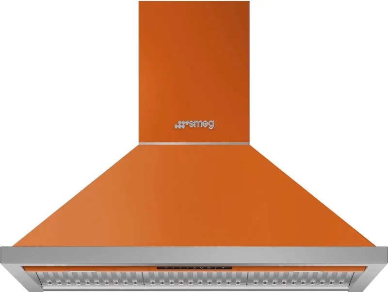 Абсорбатор SMEG Portofino KPF9OR, 275W, А+, 781 м3/ч, 3 скорости, 3 филтъра, Антивъзвръщателен клапан, Инокс, LED, Оранжев