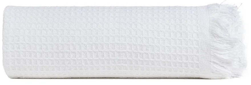 Бяло покривало за легло от рециклиран памук 260x280 cm Honeycomb – Ixia