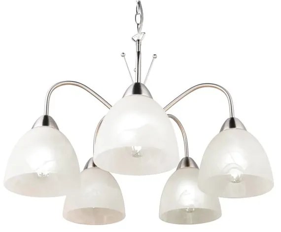 Бяло-сребристо висящо осветително тяло със стъклен абажур ø 55 cm Dobby – Trio