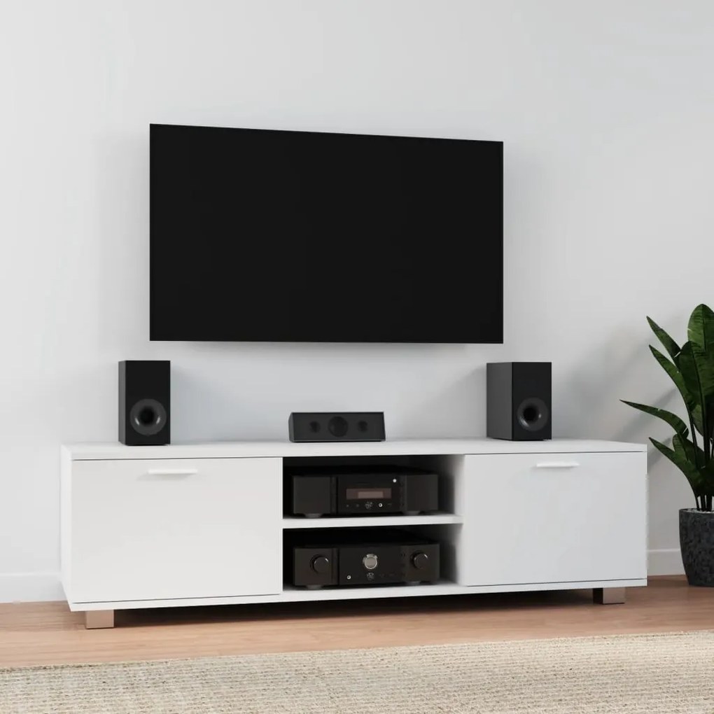 342622 vidaXL ТВ шкаф, бял, 140x40,5x35 см, инженерно дърво