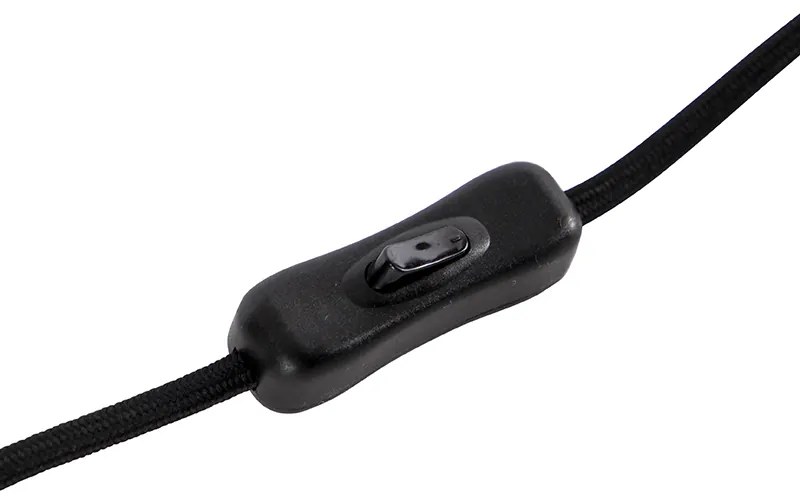 Дизайнерска настолна лампа черна с опушено стъкло на стойка - Dome