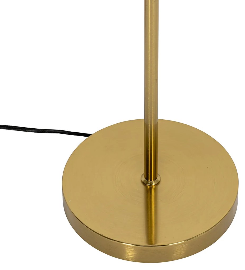 Подова лампа златиста с опалово стъкло 3-светлина регулируема - Anouk