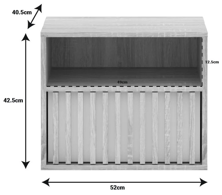 Нощно шкафче Брус 192-000040 цвят дъб-бял