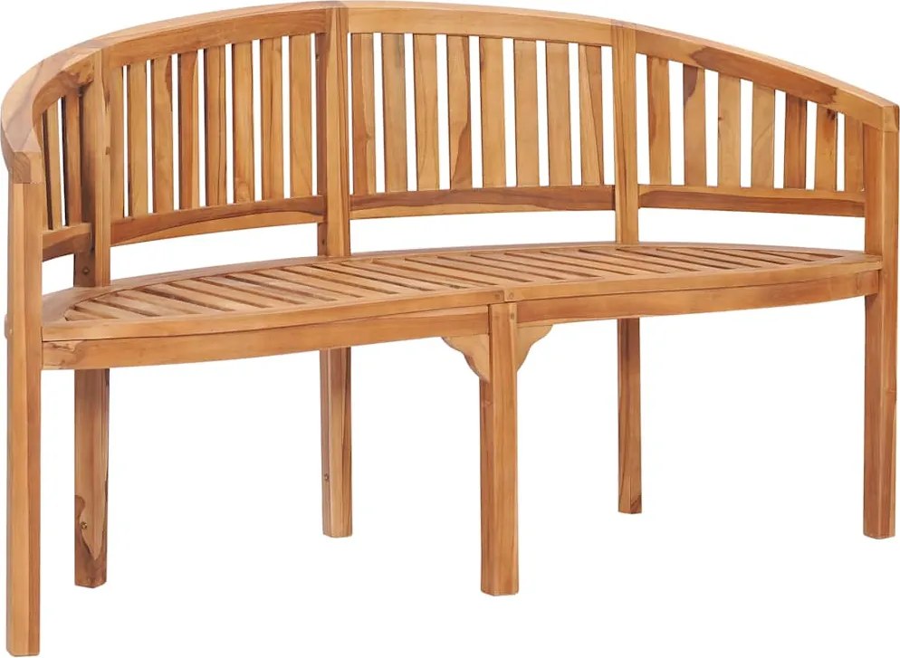 48021 vidaXL Пейка с форма на банан, 151 см, тиково дърво масив