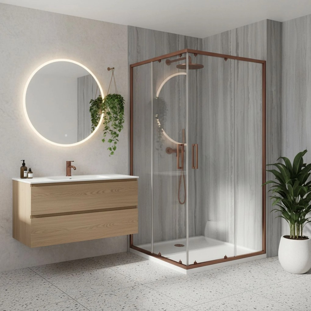 Душ кабина Rea Punto 80x100 Brush Copper