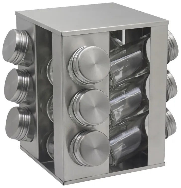 Бурканчета за подправки на стойка ZEPHYR ZP 1217 CS12 – Комплект за организиране на кухня - Червен мрамор