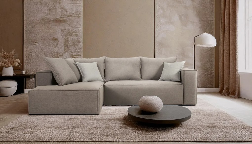 Ъглов диван Opalin-Сиво тъмно-Ляво