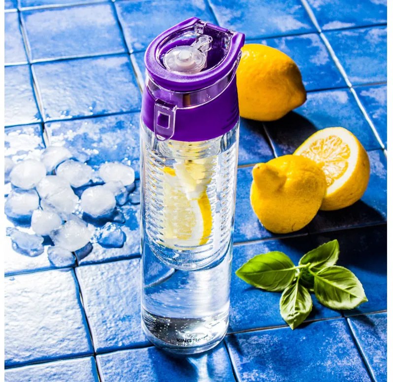 Бутилка за вода с контейнер за плодове или лед KINGHOFF KH 1192, 800 мл, Пластмаса, Различни цветове