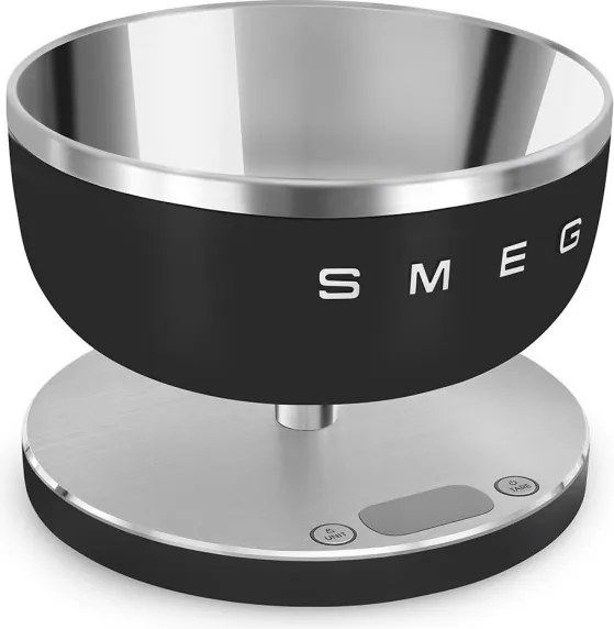 Кухненска везна Smeg Collezione KSC01BLMWW, До 5 кг/5 л, ТАРА, LED дисплей, Противоплъзгаща се основа, Автономия до 36 часа, Черен мат