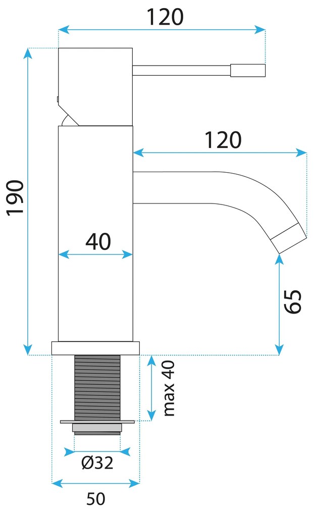Смесител за мивка Rea Lungo Diamond Copper
