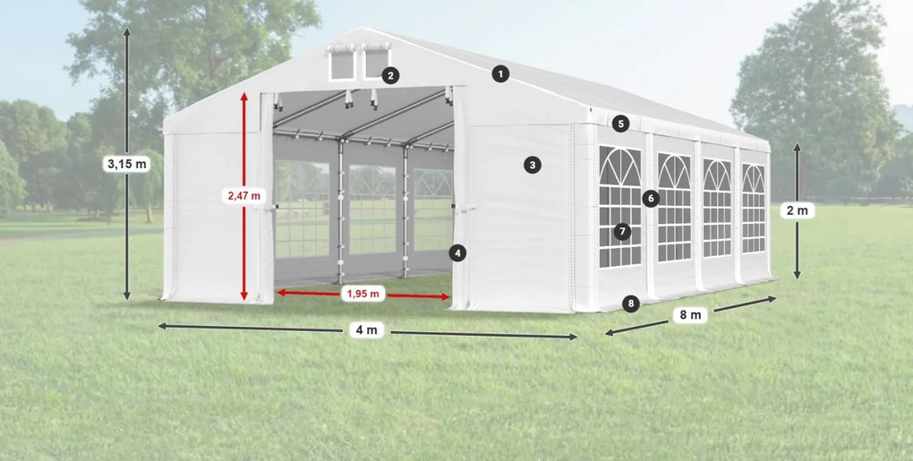 Шатра 4x8x2m Comfort PVC 560g Summer