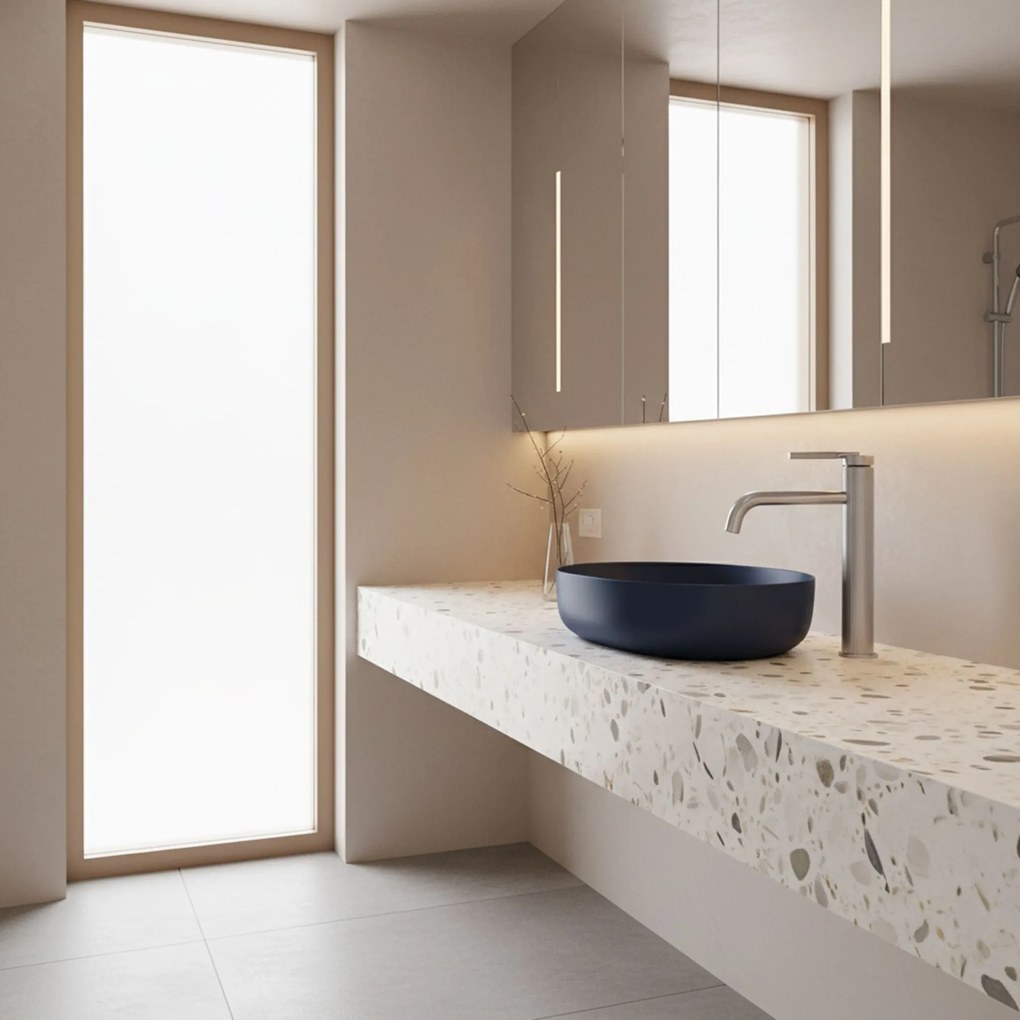 Смесител за мивка Rea Argon Brush Nickel high