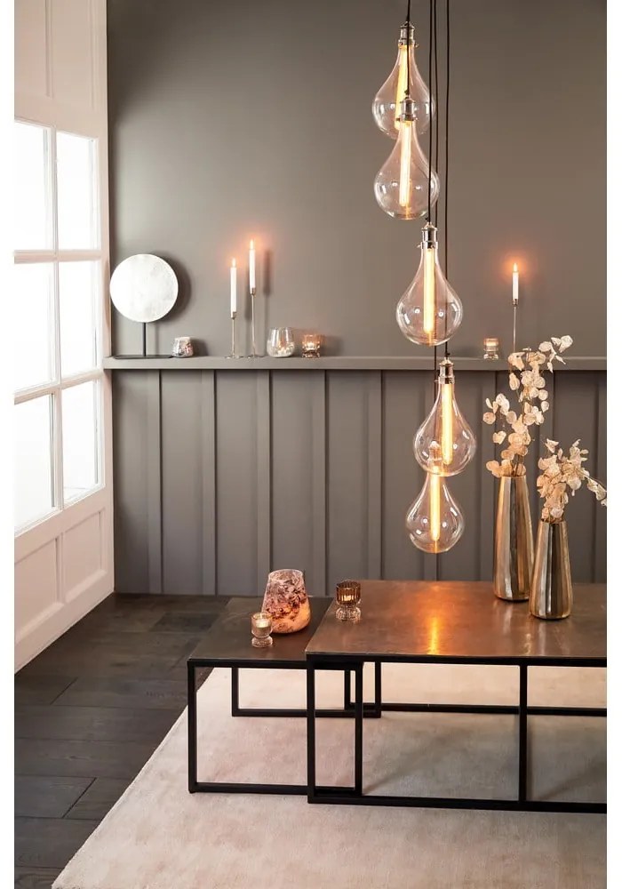 Метални масички за кафе в комплект от 3 бр. в черен и тъмносив цвят 50x120 cm Kumalu – Light & Living