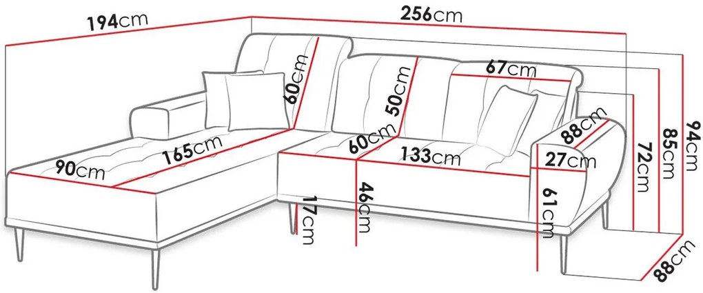Ъглов диван Rapallo-Gkri Anoixto-Left