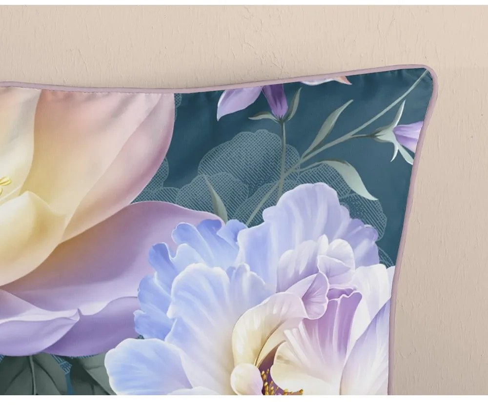 Синьо единично /удължено спално бельо от памучен сатен 140x220 cm Mirery – Descanso