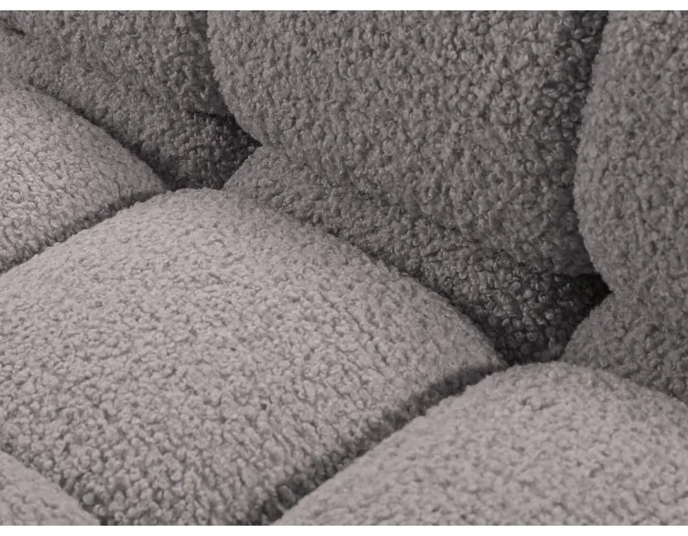 Светлосив модулен ъглов диван от букле (десен ъгъл) Bellis – Micadoni Home