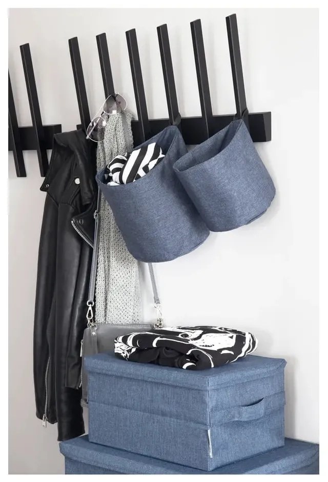 Черна текстилна кутия за съхранение с капак 45x34x25 cm Soft Storage – Bigso