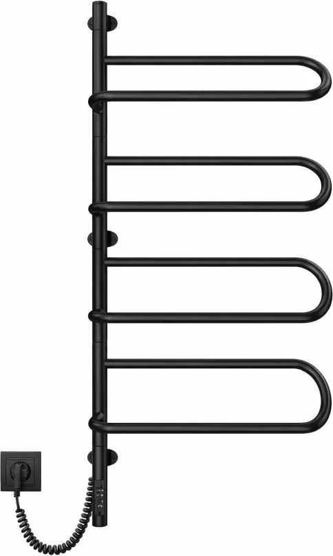 Електрически въртящ се сушилник за хавлии ELECTRA 120W/230V 102,5x47,5 cm неръждаема стомана/черен, ляв