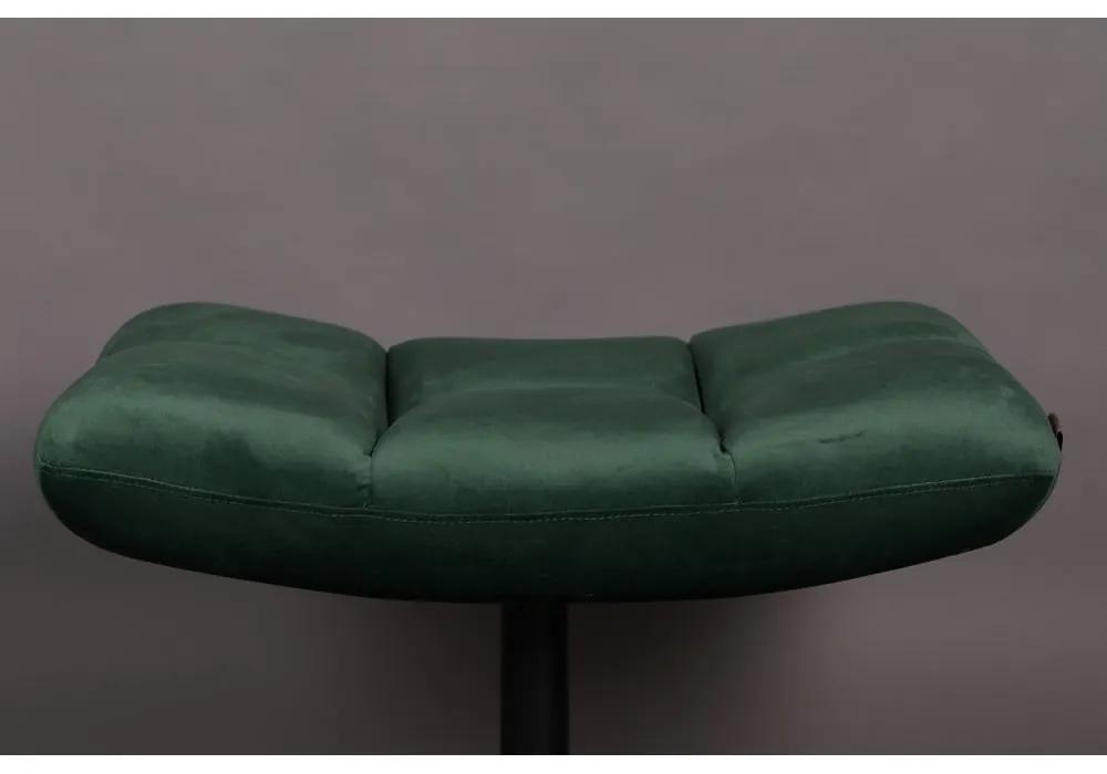 Столче за крака от зелено кадифе Bar - Dutchbone