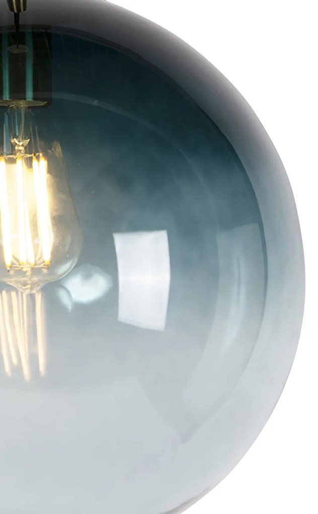 Интелигентна висяща лампа месинг с океанско синьо стъкло 33 см с WiFi ST64 - Pallon