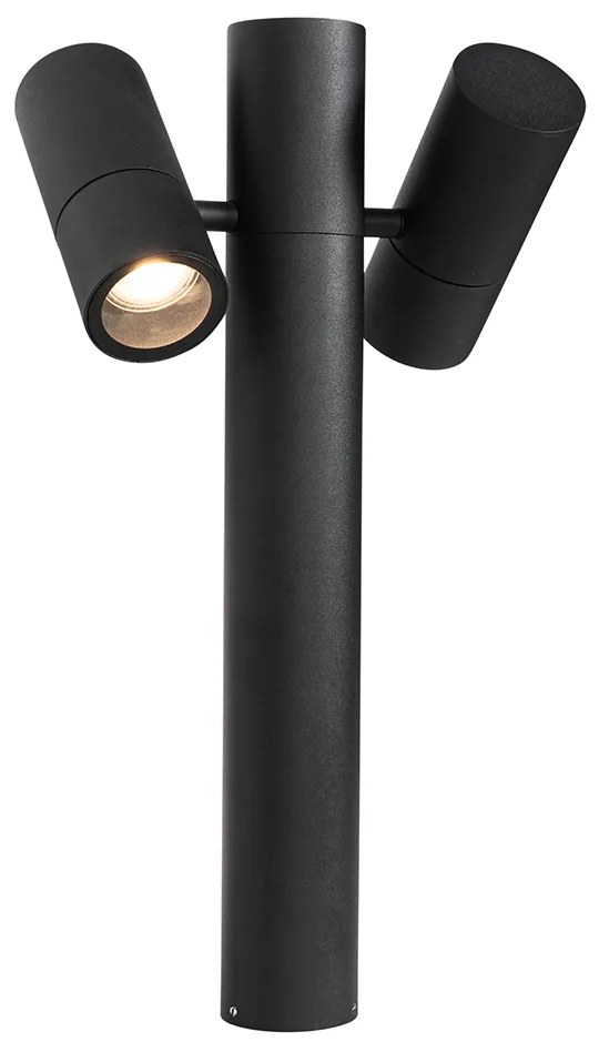 Свободностояща външна лампа черна 50 см 2-светлина регулируема - Duo