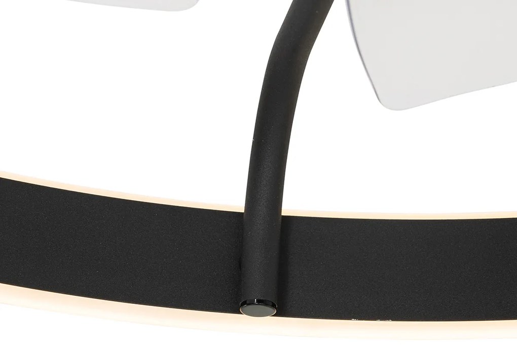 Вентилатор за таван черен 70 см с LED димируем с дистанционно управление - Maddy