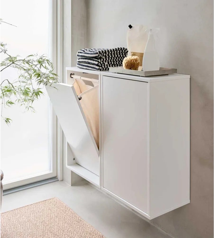 Бял стенен кош за пране Laundry Box – ReCollector