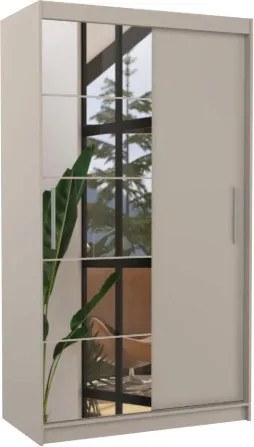 Гардероб Zaist 120 плъзгащ се-сиво-бежово