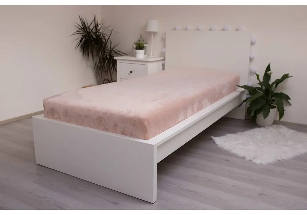 Кафяв разтеглив чаршаф от микроплюш 90x200 cm - Jerry Fabrics