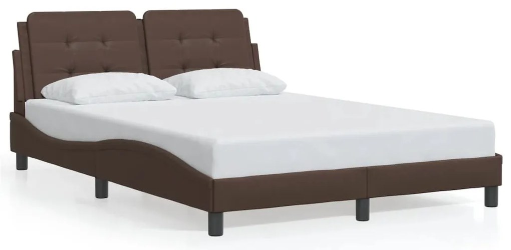 3208172 vidaXL Рамка за легло без матрак Zadar, кафява, 120x200 см, изкуствена кожа