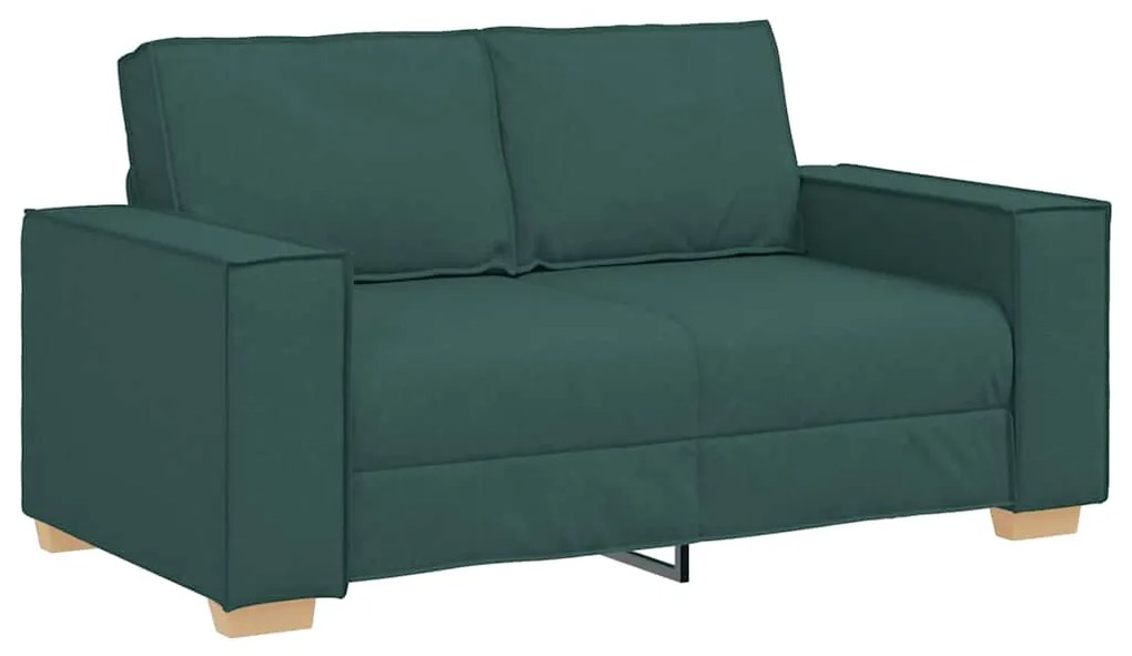 4104975 vidaXL Двуместен диван, тъмнозелен, 120 см, плат