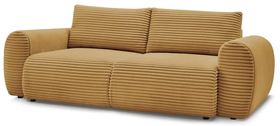 Разтегателен диван от рипсено кадифе в цвят горчица 257 cm Lucien – Bobochic Paris