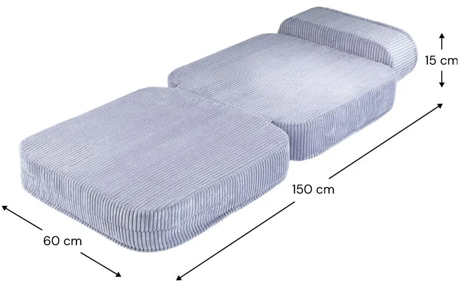 Син детски стол от рипсено кадифе Flip – Wigiwama