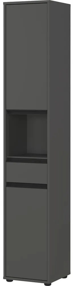 Антрацитен висок шкаф за баня 33x181 cm Lemont – Germania