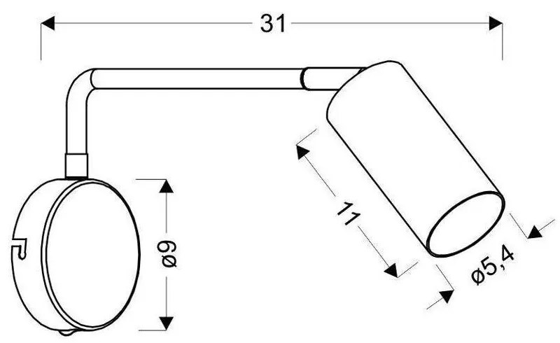 Бяла метална стенна лампа Tina - Candellux Lighting
