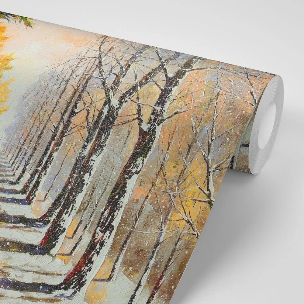 Тапет – Есенна алея от дървета