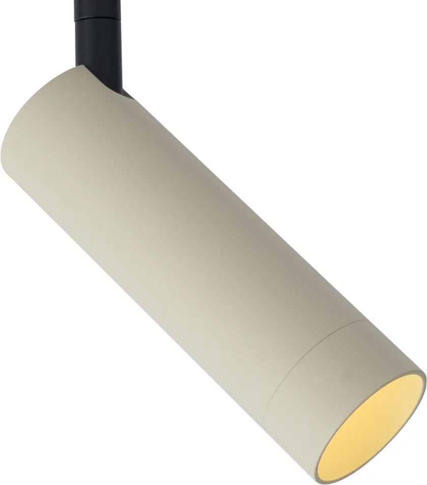 Модерна релсова осветителна система с 6 прожектора бежова 1-фазна - Slimline Uzzy