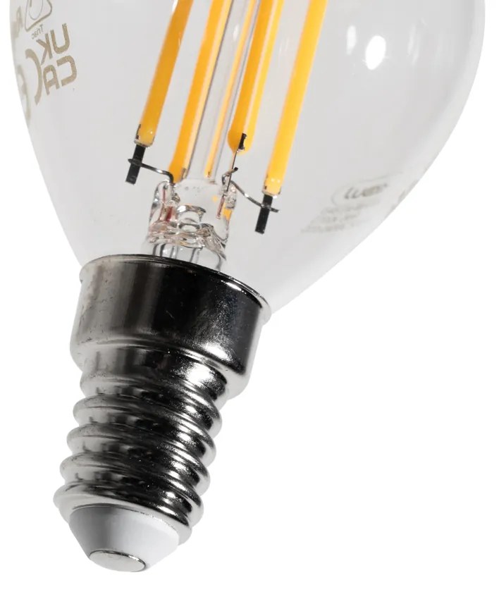 Комплект от 5 E14 димируеми LED Filament крушки G45 прозрачни 4W 470 lm 2700K