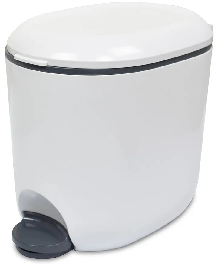 Бяло пластмасово кошче за боклук с педал 3,5 l – Addis