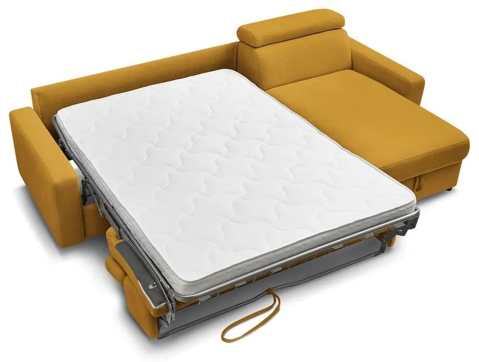 Разтегателен ъглов диван в цвят горчица (променлив) Monaco – Bobochic Paris