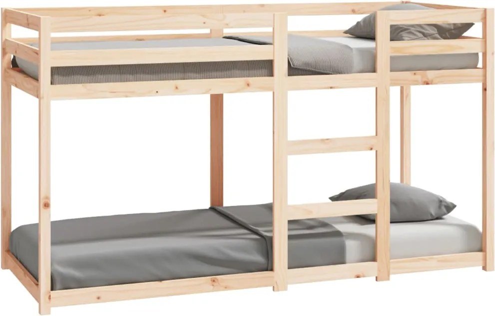 821659 vidaXL Двуетажно легло, 75x190 см, борово дърво масив