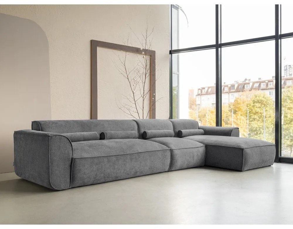 Сив ъглов диван (десен ъгъл) Flex Felix – Miuform