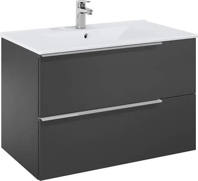 Шкаф 800 mm, Elegant plus onyx с 2 чекмеджета и умивалник