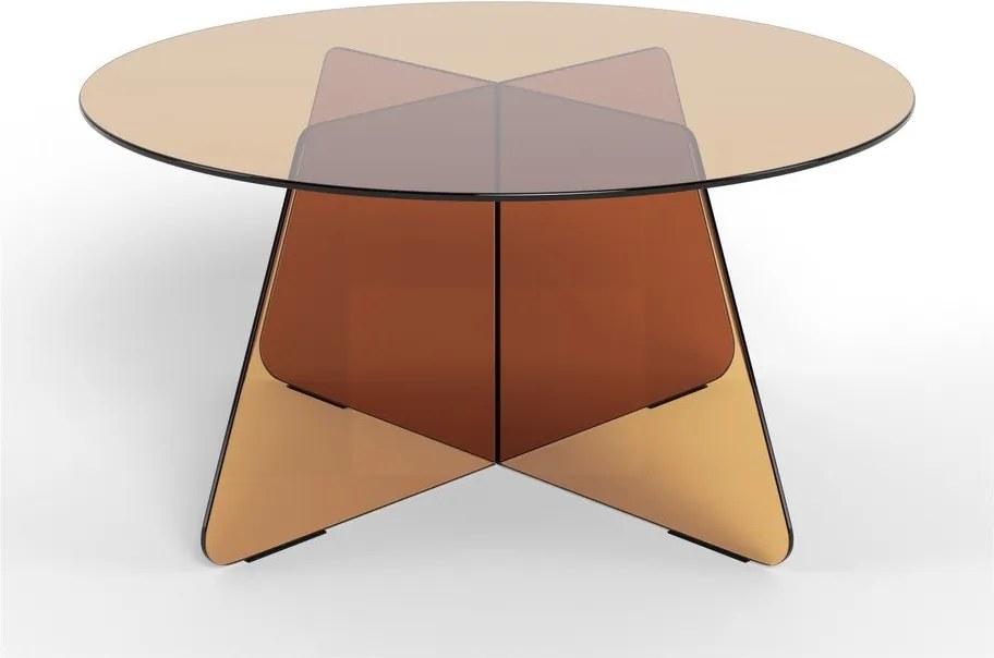 Кафява стъклена кръгла масичка за кафе ø 80 cm Samos – Actona