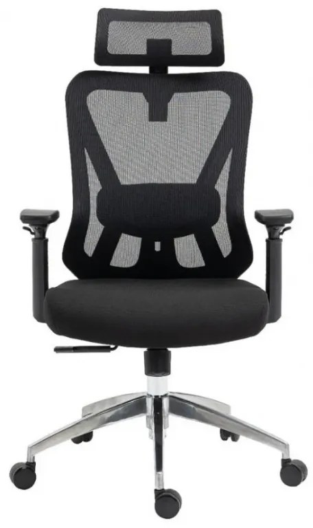 Офис стол Aero Trone Lite, До 120 кг, Ергономичен, Дишаща мрежа, Черен