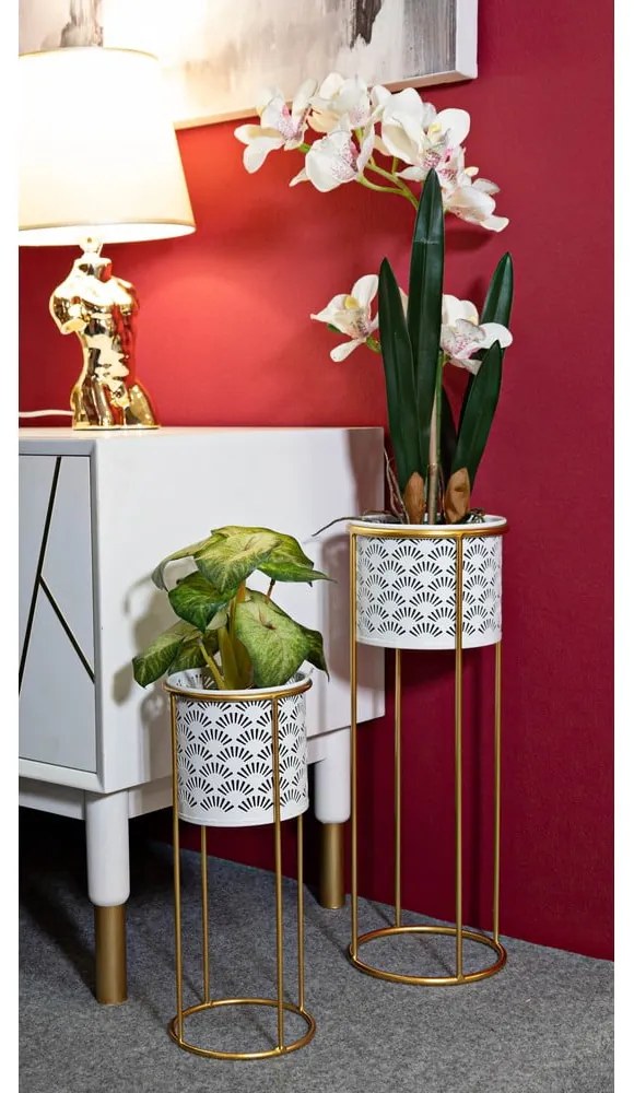 Метални стойки за цветя 2 бр. ø 17 cm (височина 46 cm) Whity – Mauro Ferretti