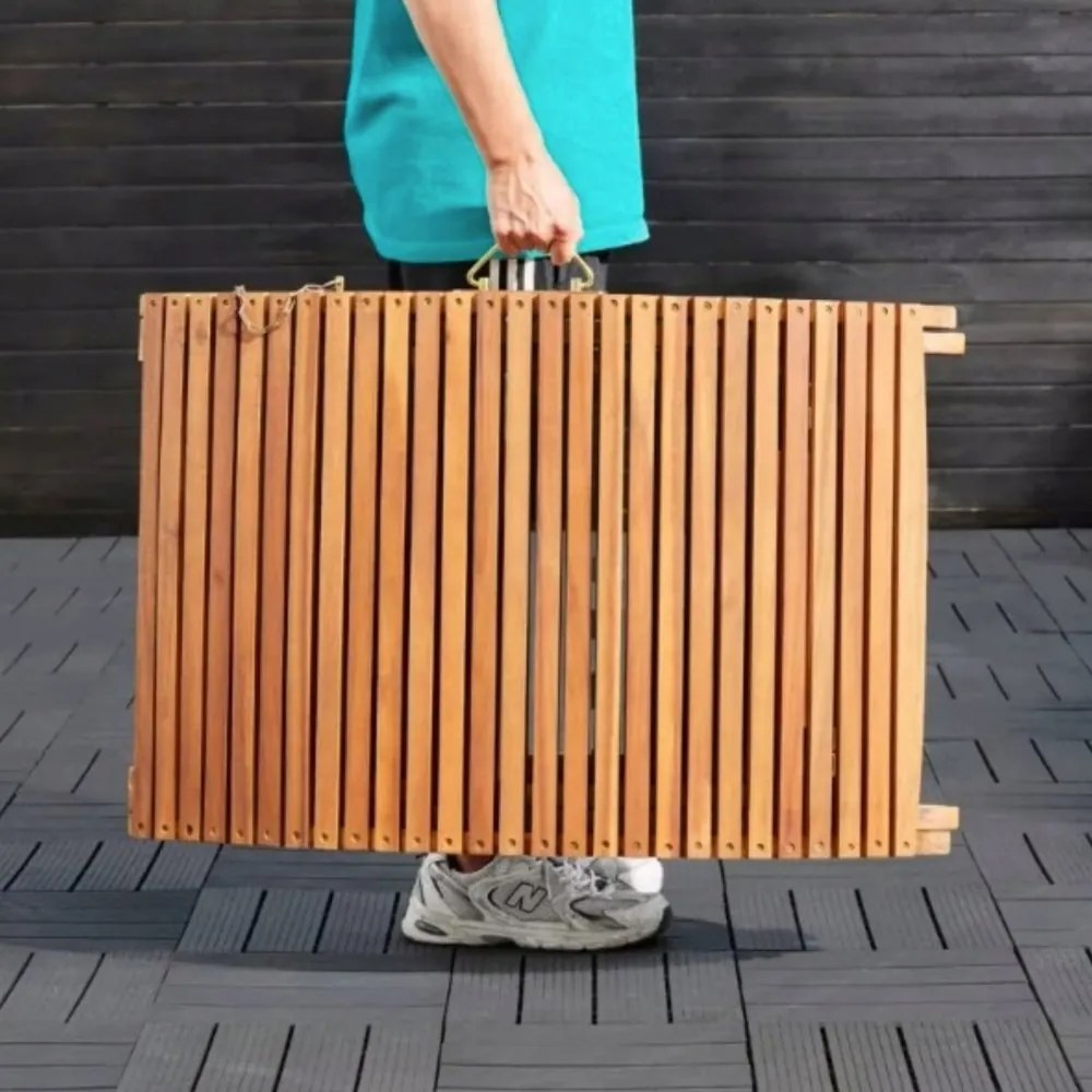 Сгъваем дървен шезлонг от акациева дървесина