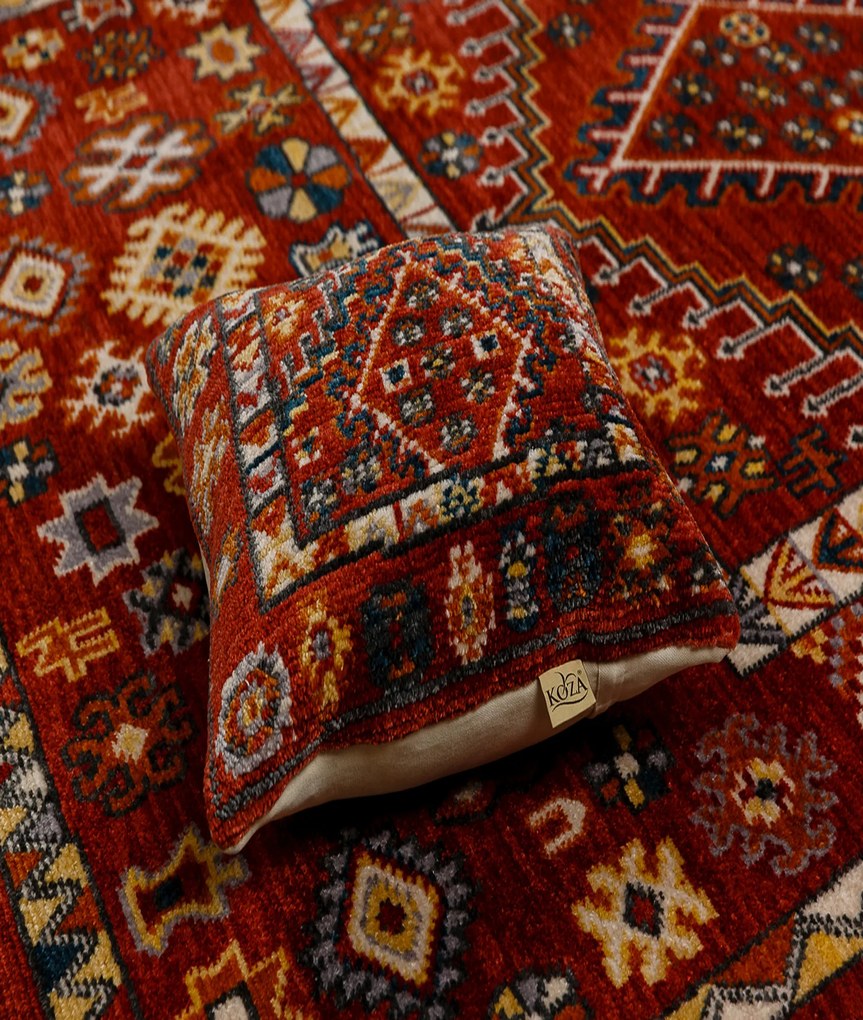 Килим за антре (80 x 300) 80014A - Бордо червено